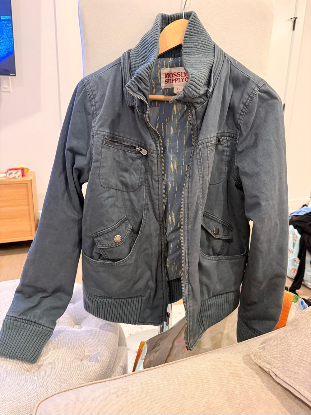 Mossimo Supply Co. Men's Slate Blue Bomber Jacket